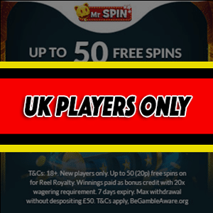 50 free spins no deposit uk