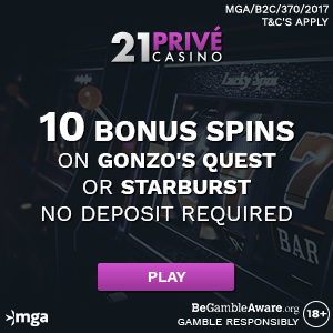 21 Prive Casino No Deposit Bonus