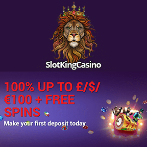 SlotKing Casino: £/€/$100 Bonus + 20 Free Spins on Book of Dead