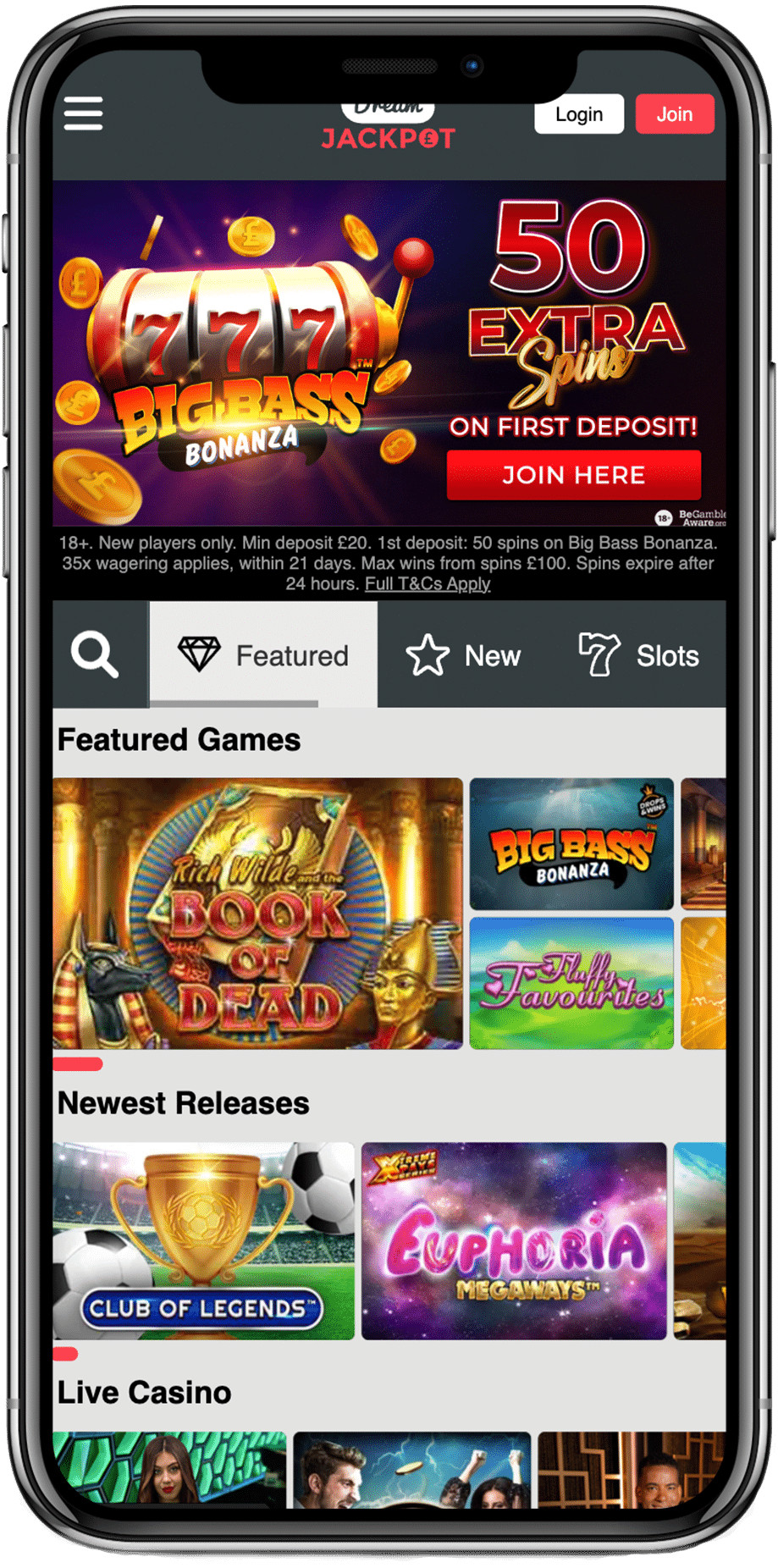 dream jackpot casino bonus