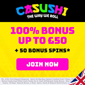 casushi casino bonus uk